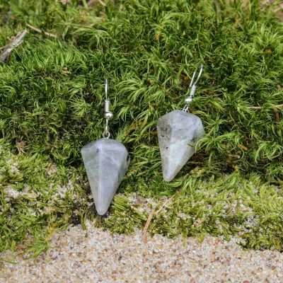 Moon Crystal Pyramid Earrings