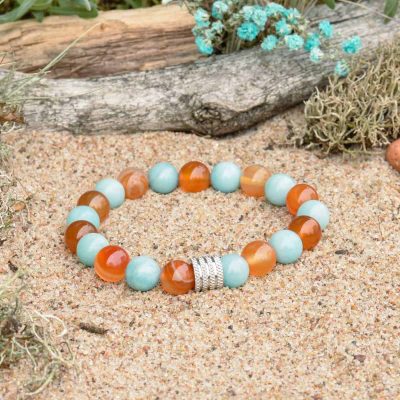 Amazonite and Carnelian Bracelet