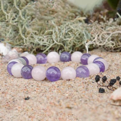 Amethyst and Rose Quartz Bracelet