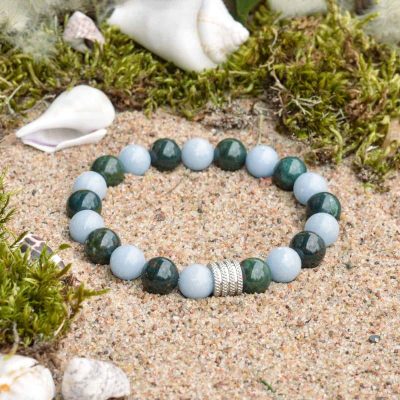 Heliotrope and Angelite Bracelet