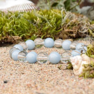 Angelite and Rock Crystal Bracelet