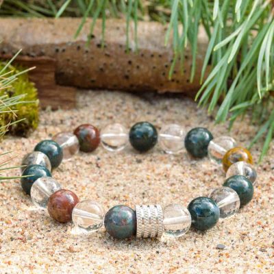 Heliotrope and Rock Crystal Bracelet