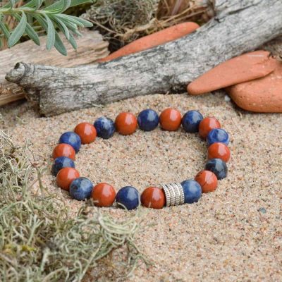 Sodalite and Red Jasper Bracelet