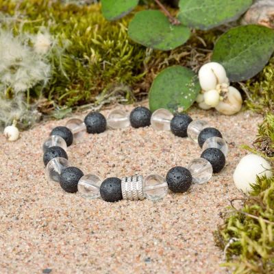 Lava and Mountain Crystal Bracelet