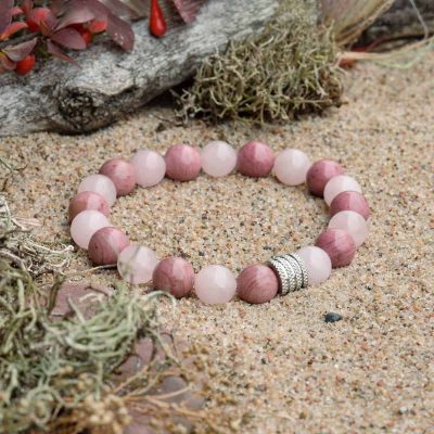 Rhodochrosite and Rose Quartz Bracelet