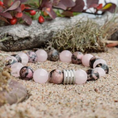 Rhodonite and Rose Quartz Bracelet