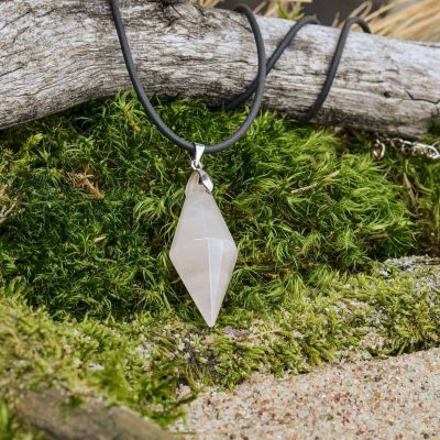 Pink Quartz Pyramid Pendant