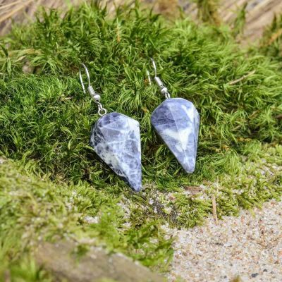 Sodalite Pyramid Earrings