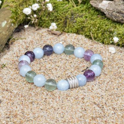 Aquamarine and Fluorite Bracelet
