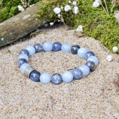 Aquamarine and kyanite bracelet
