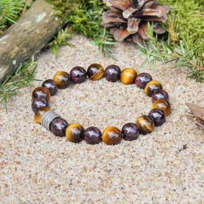 Garnet and Tiger Eye Bracelet