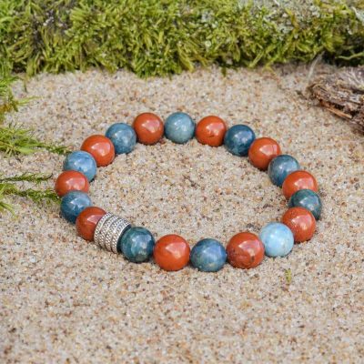 Red Jasper and Apatite Bracelet
