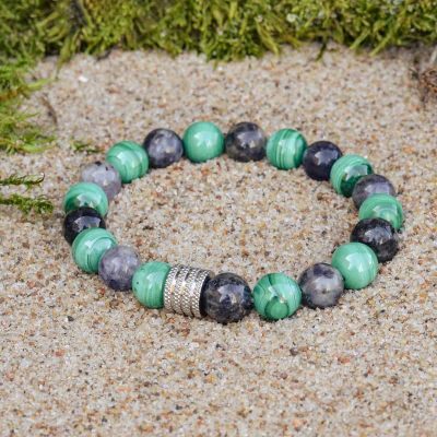 Malachite and Jolite Bracelet