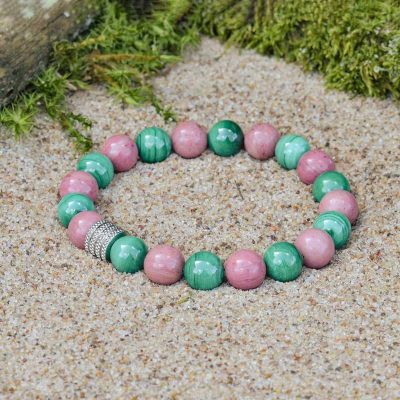 Malachite and Rhodochrosite Bracelet