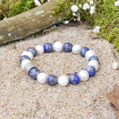 Pearl and Lazurite Bracelet