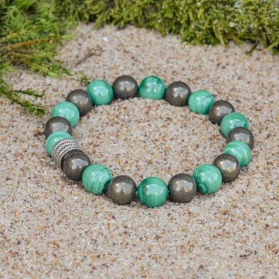 Malachite and Pyrite Bracelet