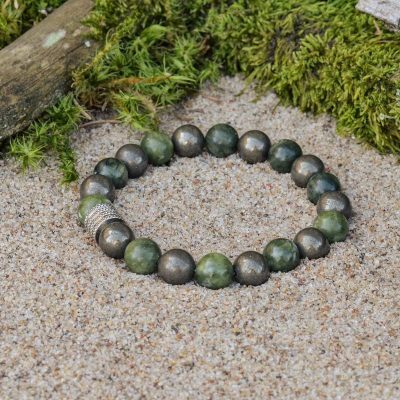 Jade and Pyrite Bracelet