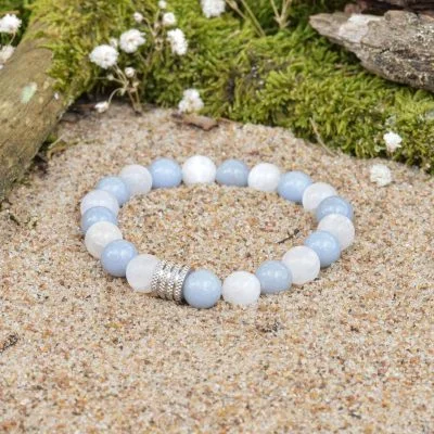 Selenite and Angelite Bracelet