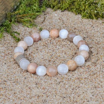 Selenite and Feldspar Bracelet