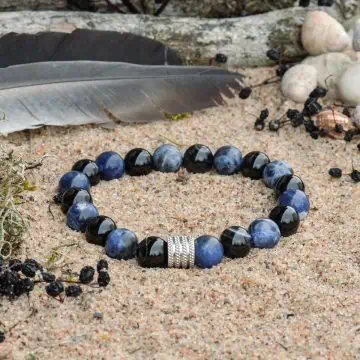 Sodalite and Black Agate Bracelet