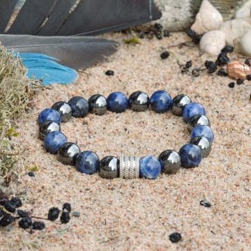 Sodalite and Hematite Bracelet